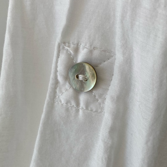 White H&M blouse with ruffle collar and roll-up sleeves - size 34 / 4 - Picture 6 of 9